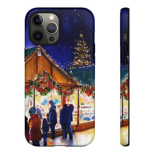 Shopping at the Christmas Market - Impact Resistant Phone Case iPhone 12 Pro Max Matte